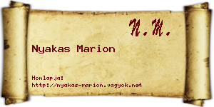 Nyakas Marion névjegykártya